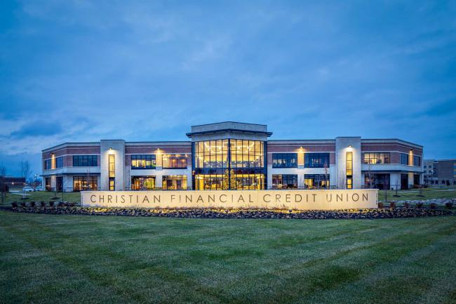 CFCU Headquarters at twilight