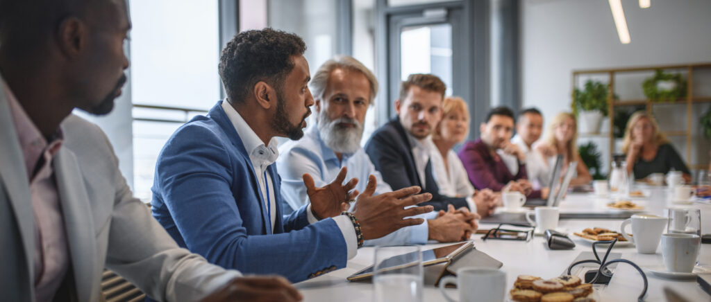 Executive Team Listening to Views from Colleague